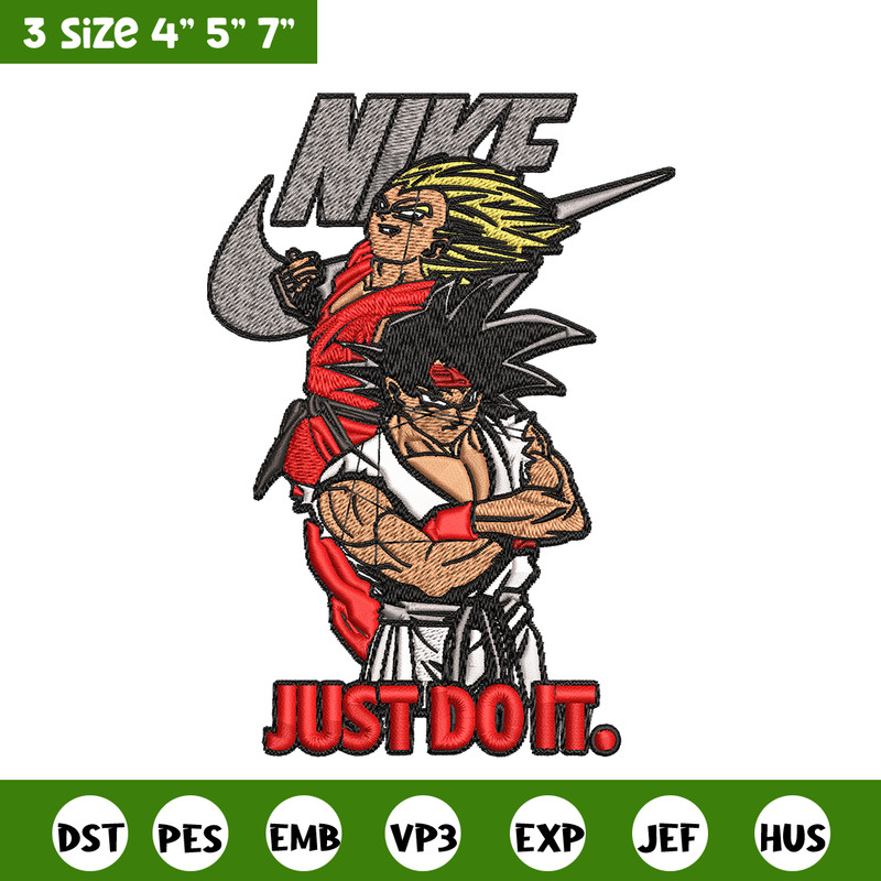 Goku and Vegeta Nike Embroidery design, Dragon ball Embroidery, Nike design, Embroidery file, Instant download..jpg