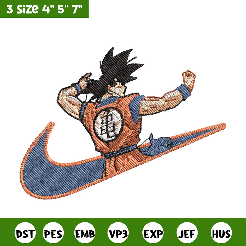 Goku Nike embroidery design, Dragon ball embroidery, Nike design, anime design, anime shirt, Digital download.jpg