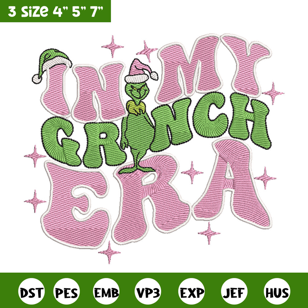 Grinch era embroidery design, Grinch embroidery, Chrismas design, Embroidery shirt, Embroidery file, Digital download..jpg