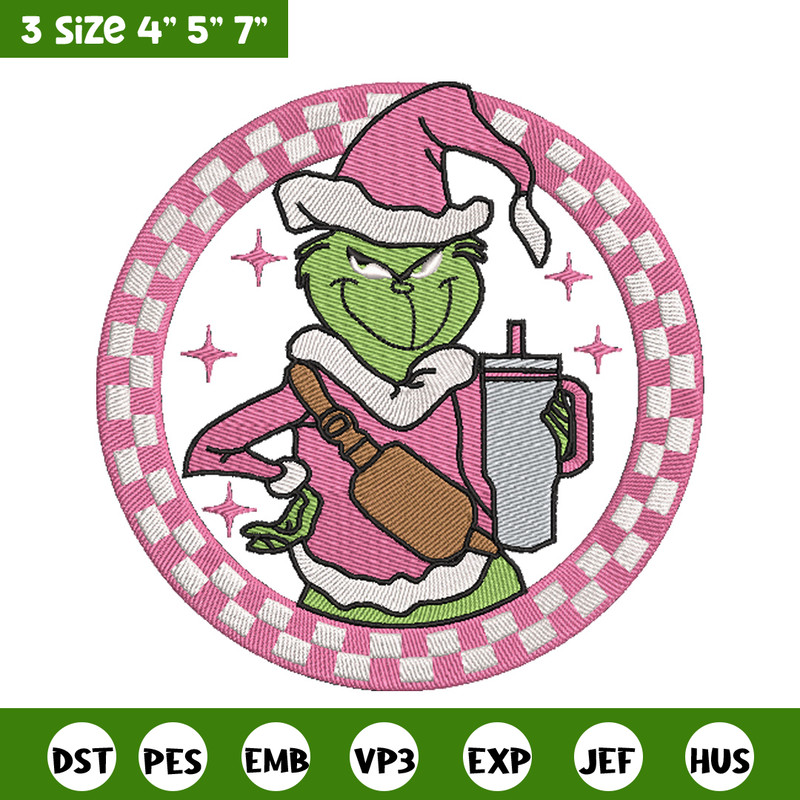 Grinch logo embroidery design, Grinch embroidery, Chrismas design,Embroidery shirt, Embroidery file, Digital download.jpg