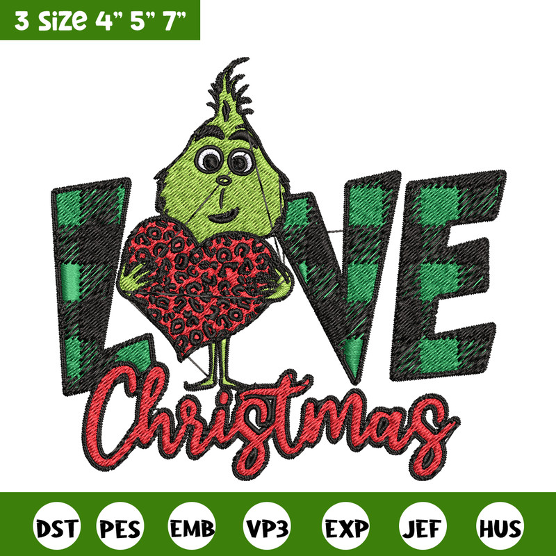 Grinch Love Christmas Embroidery design, Grinch christmas Embroidery, Grinch design, Embroidery file, Instant download..jpg