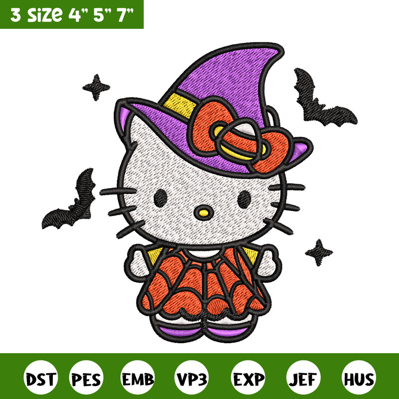 Hello kitty witch Embroidery design, Hello kitty Embroidery, cartoon design, Embroidery File, Digital download.jpg