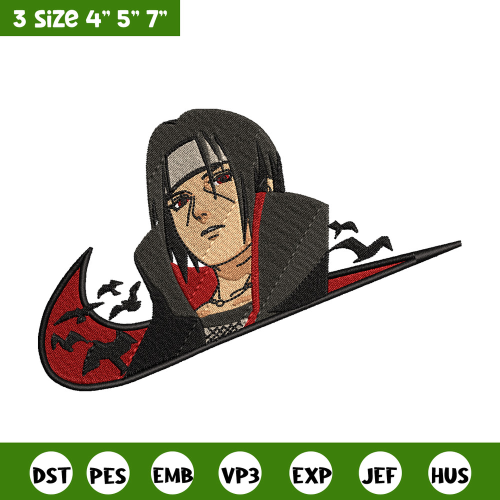 Itachi Uchiha Nike embroidery design, Naruto embroidery, Nike design, anime design, anime shirt, Digital download.jpg