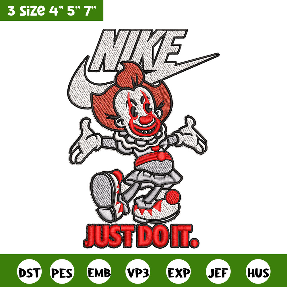Just Do It Pennywise Embroidery design, Cartoon Embroidery, Nike design, Embroidery file, Nike logo. Instant download..jpg