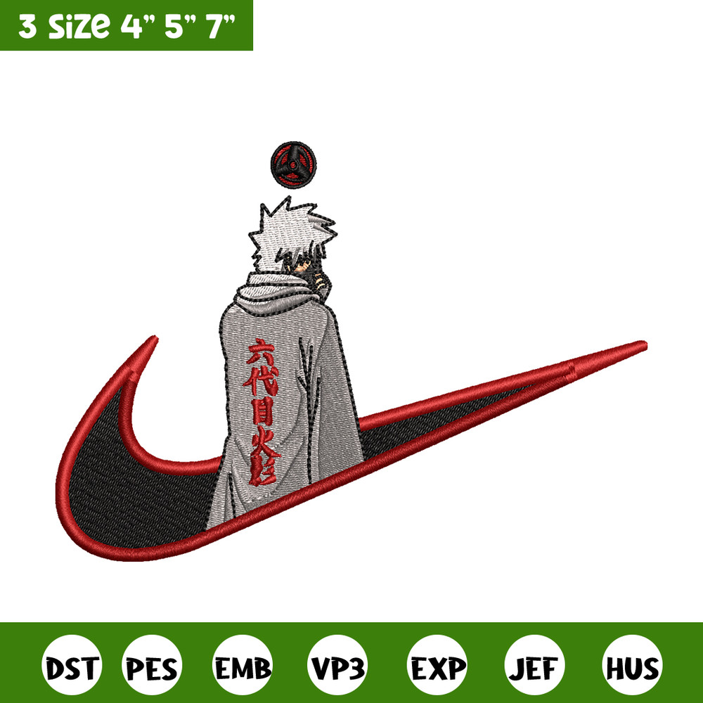 Kakashi Hatake 6 Nike embroidery design, Naruto embroidery, nike design, anime design, anime shirt, Digital download.jpg