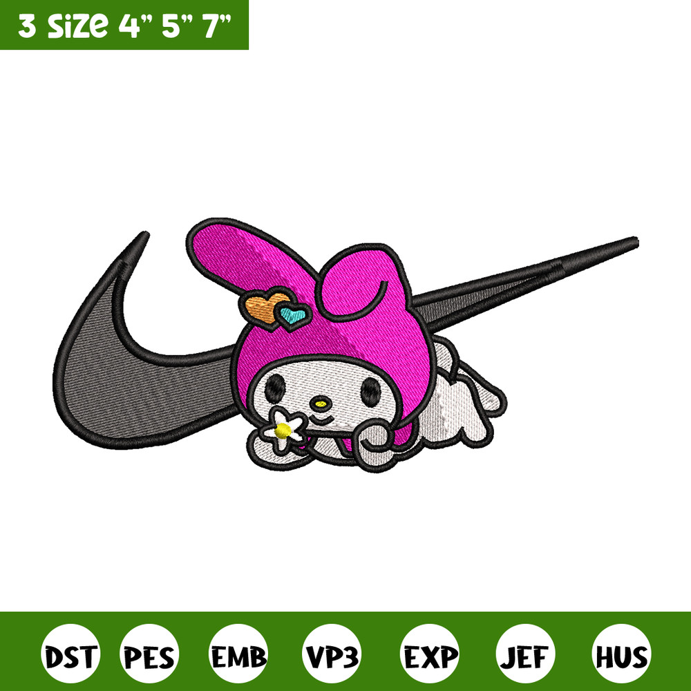 Kuromi Nike embroidery design, Hello kitty embroidery, Nike design, cartoon design, cartoon shirt, Digital download.jpg