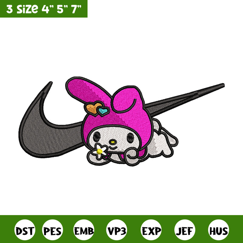 Kuromi Nike embroidery design, Hello kitty embroidery, Nike design, cartoon design, cartoon shirt, Digital download.jpg