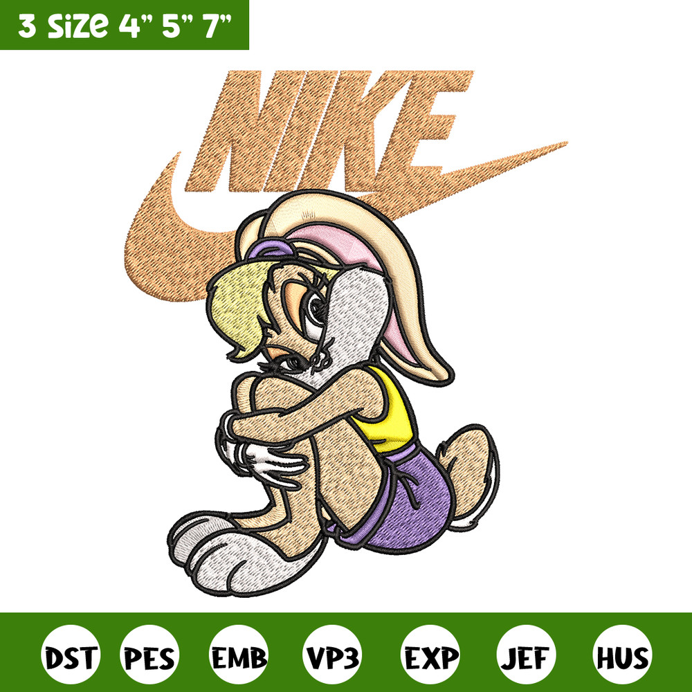 Lola Bunny Nike Embroidery design, Lola Bunny cartoon Embroidery, Nike design, Embroidery file, Instant download..jpg