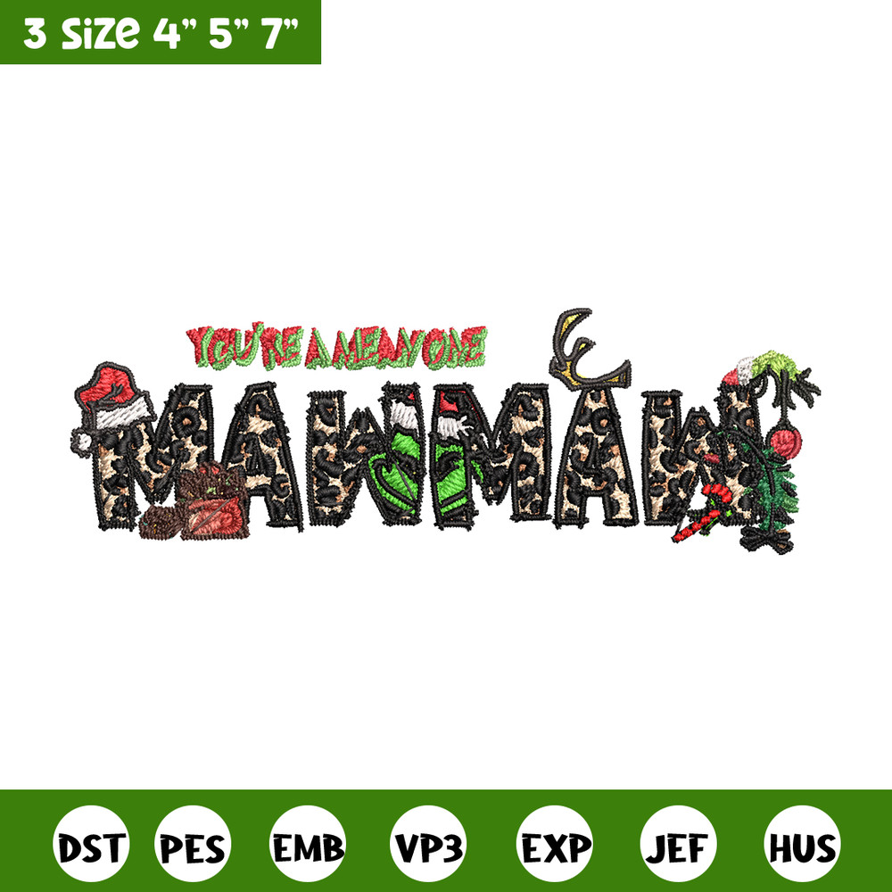 Maw Maw Ginch Christmas Embroidery design, Grinch Christmas Embroidery, Grinch design, Embroidery file, Digital download.jpg
