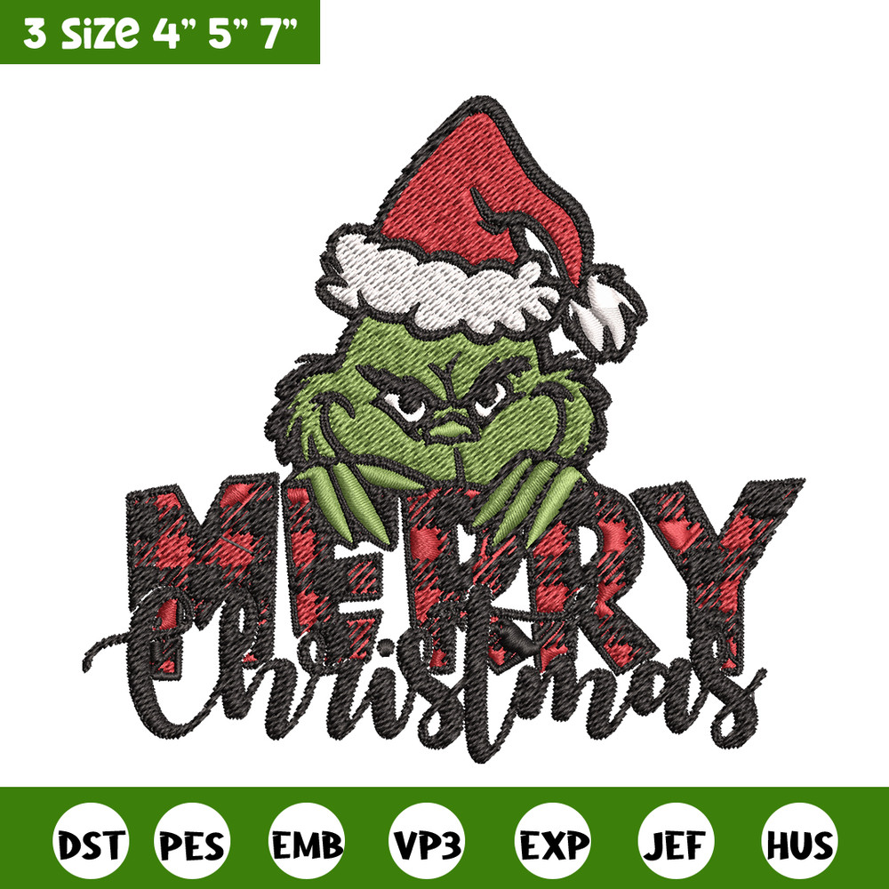 Merry Christmas Grinch Embroidery design, Christmas Grinch Embroidery, logo design, Embroidery File, Instant download..jpg