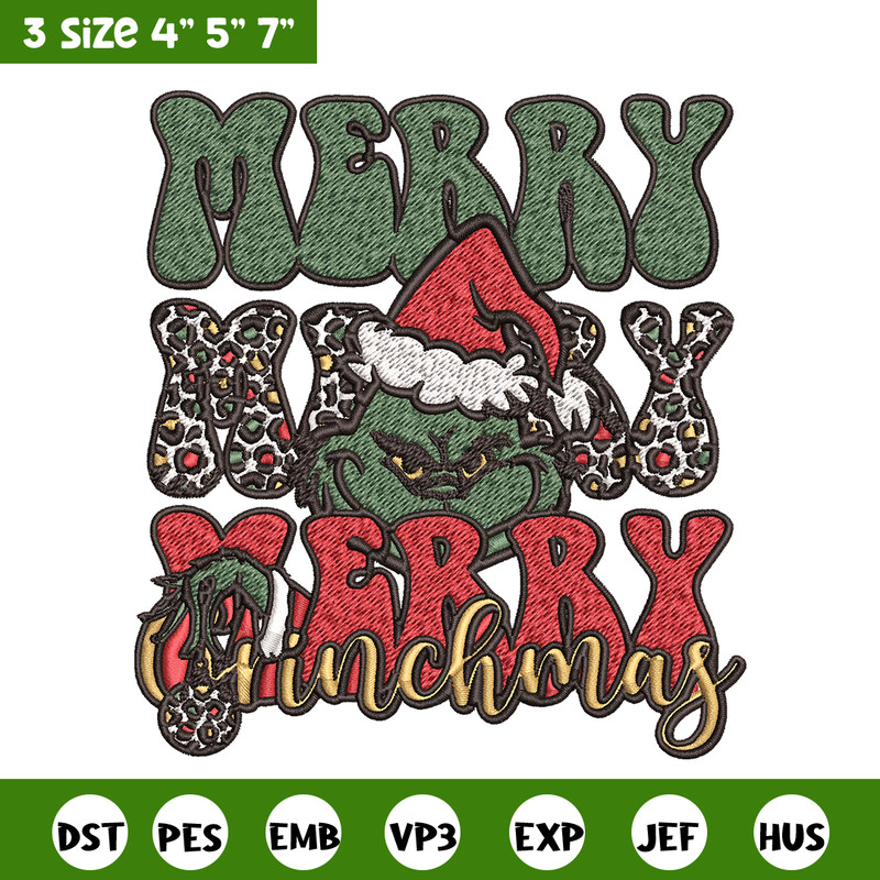 Merry Christmas Grinch Embroidery design, Grinch christmas Embroidery, logo design, Embroidery File, Instant download.jpg
