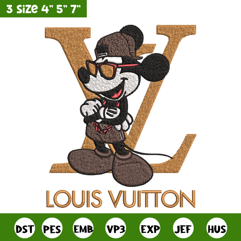 Mickey louis vuitton Embroidery Design, Lv Embroidery, Brand Embroidery, Logo shirt, Embroidery File, Digital download.jpg