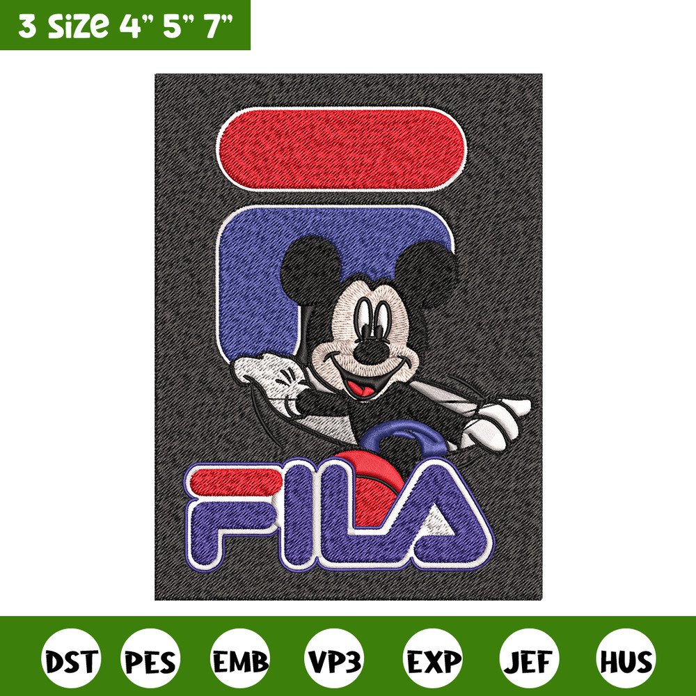 Mickey Mouse Fila Embroidery design, Disney Embroidery, cartoon design, Embroidery File, Fila logo, Instant download..jpg