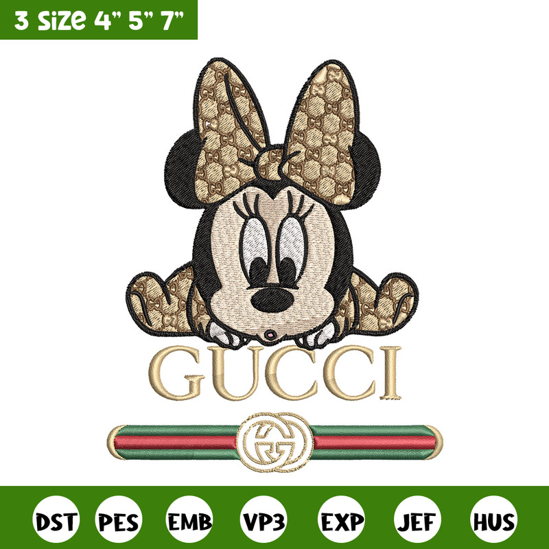 Minnie baby gucci Embroidery Design,Gucci Embroidery, Embroidery File, Logo shirt, Sport Embroidery, Digital download.jpg