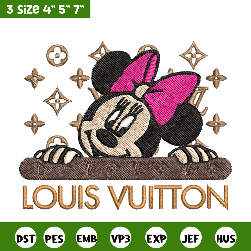 Minnie head lv Embroidery Design, Lv Embroidery, Embroidery File, Brand Embroidery, Logo shirt, Digital download.jpg