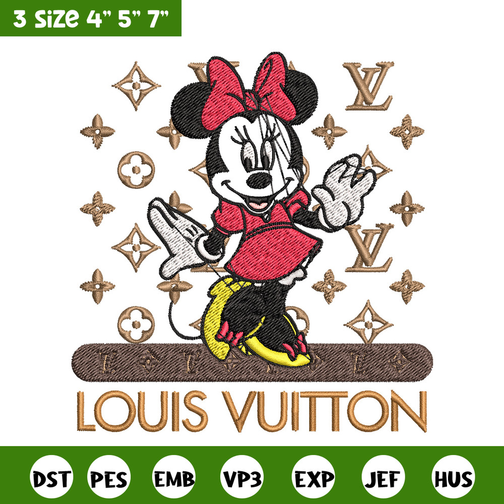 Minnie logo lv Embroidery Design, Lv Embroidery, Embroidery File, Brand Embroidery, Logo shirt, Digital download.jpg
