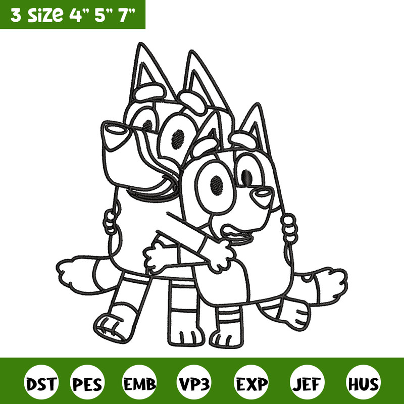 Mom and Dad Bluey Coloring Pages Embroidery, Bluey Embroidery, Embroidery File, cartoon design, Digital download..jpg