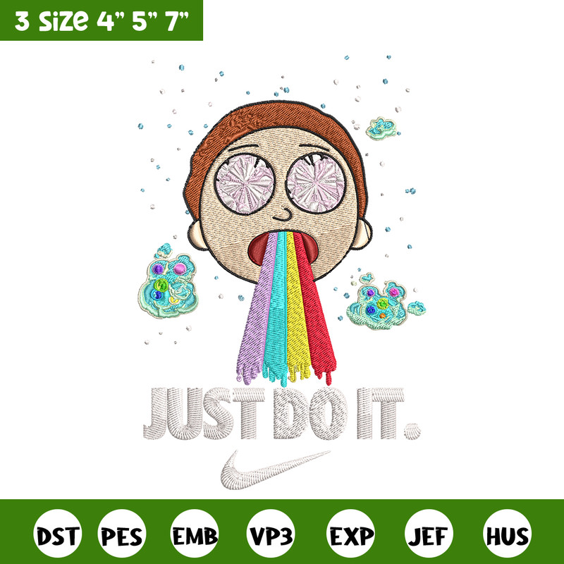 Morty Smith Just Rick It Embroidery design, Cartoon Embroidery, Logo Nike design, Embroidery file, Instant download..jpg