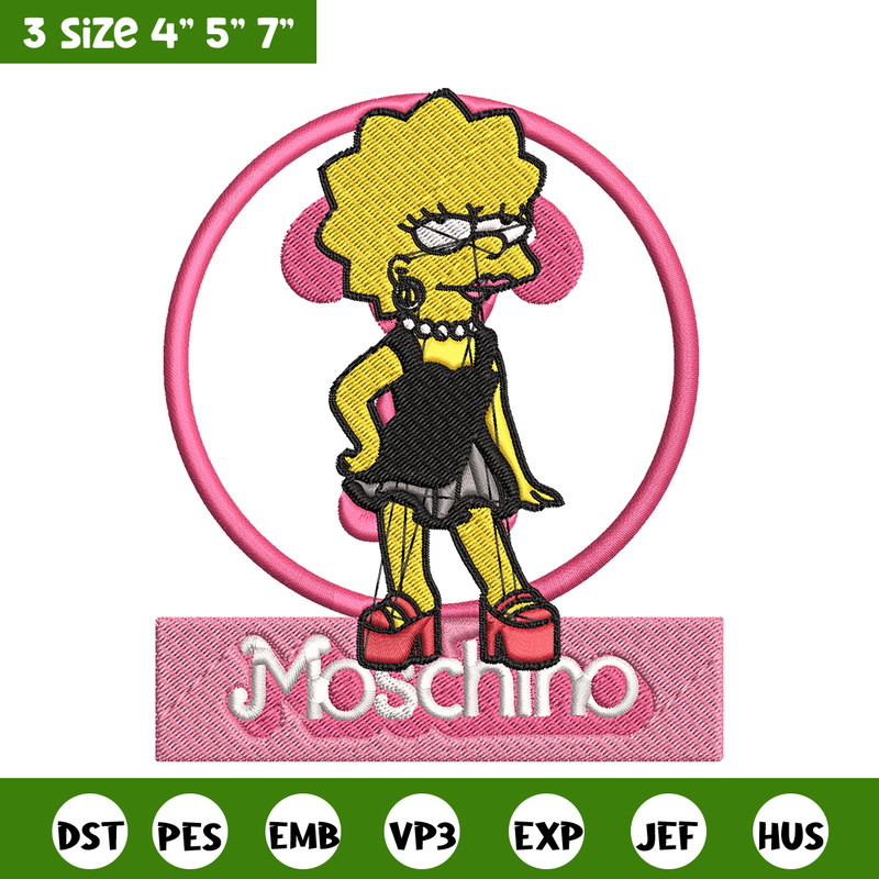 Moschino Milano Lisa Simpson Embroidery design, Simpson Embroidery, cartoon design, Embroidery File, Digital download..jpg