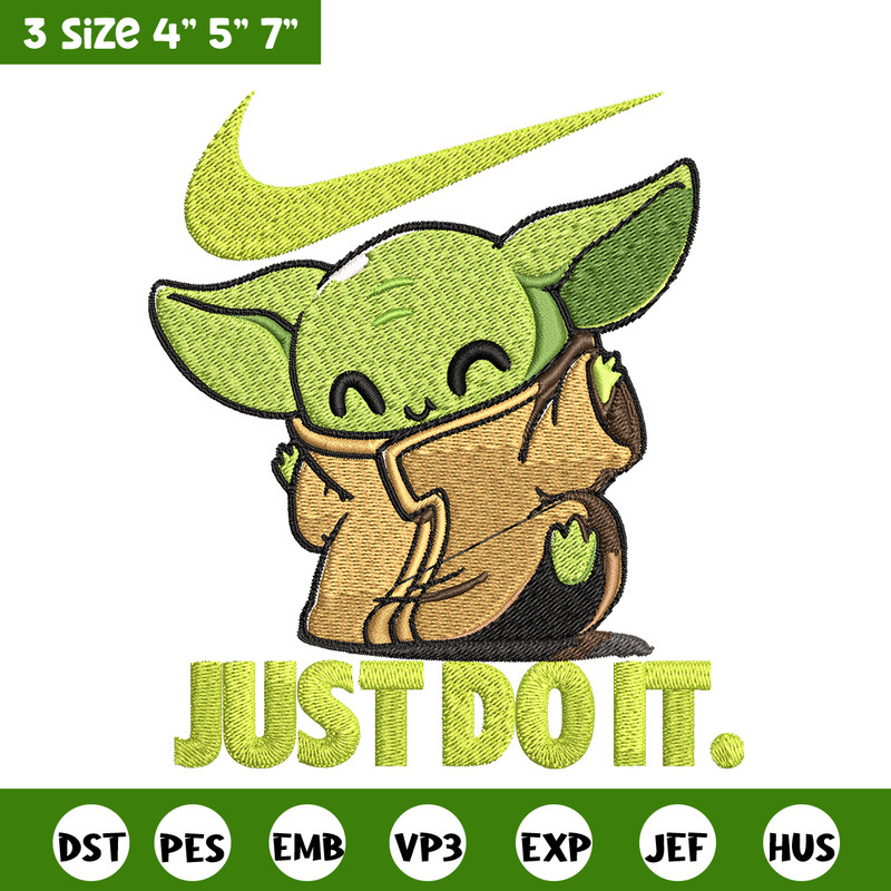 Nike Baby Yoda Embroidery design, Nike Baby Yoda cartoon Embroidery, Nike design, Embroidery file, Instant download..jpg