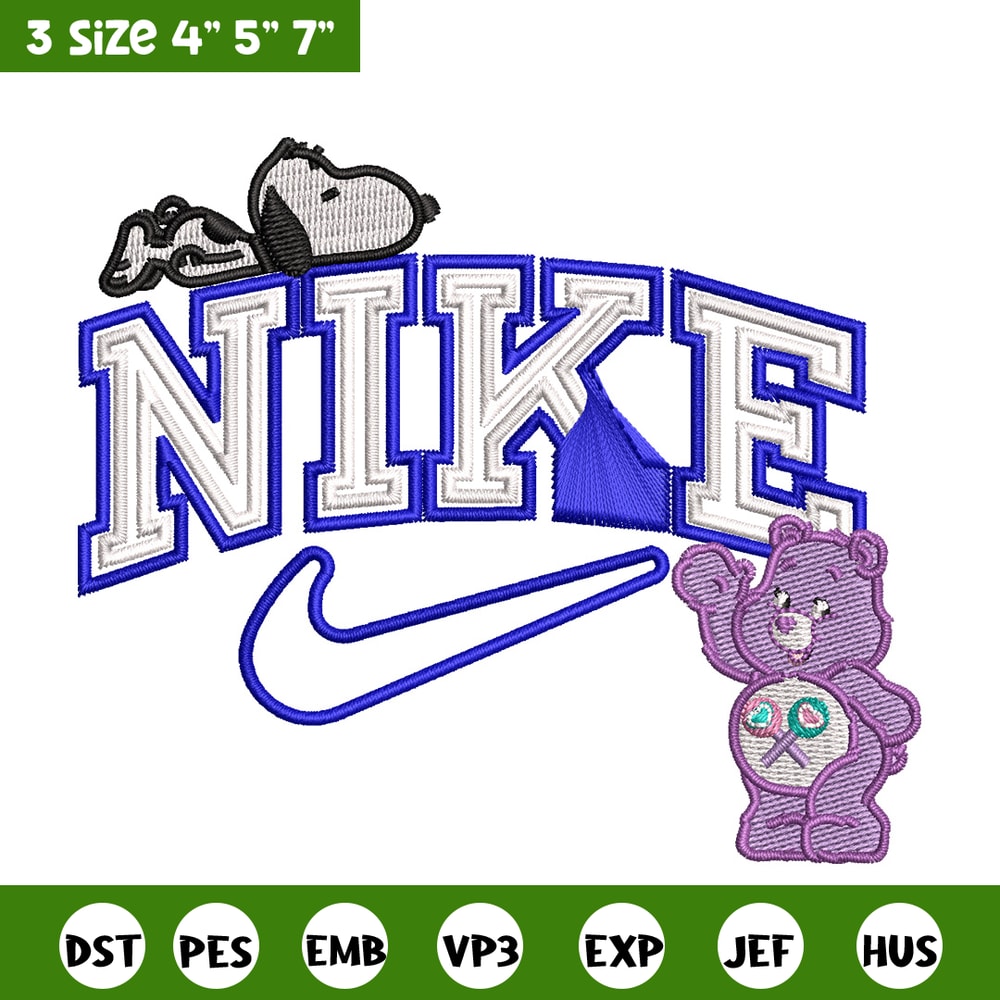 Nike bear dog embroidery design, Cartoon embroidery, Nike design, Embroidery shirt, Embroidery file,Digital download.jpg