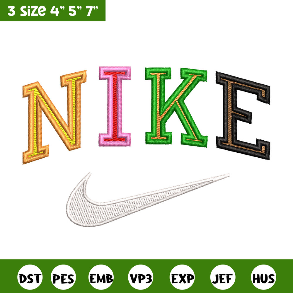 Nike color embroidery design, Nike embroidery, Nike design, Embroidery shirt, Embroidery file, Digital download.jpg