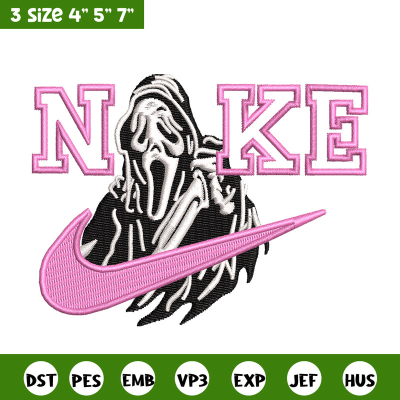 Nike ghost embroidery design, Horror embroidery, Nike design, Embroidery shirt, Embroidery file, Digital download.jpg