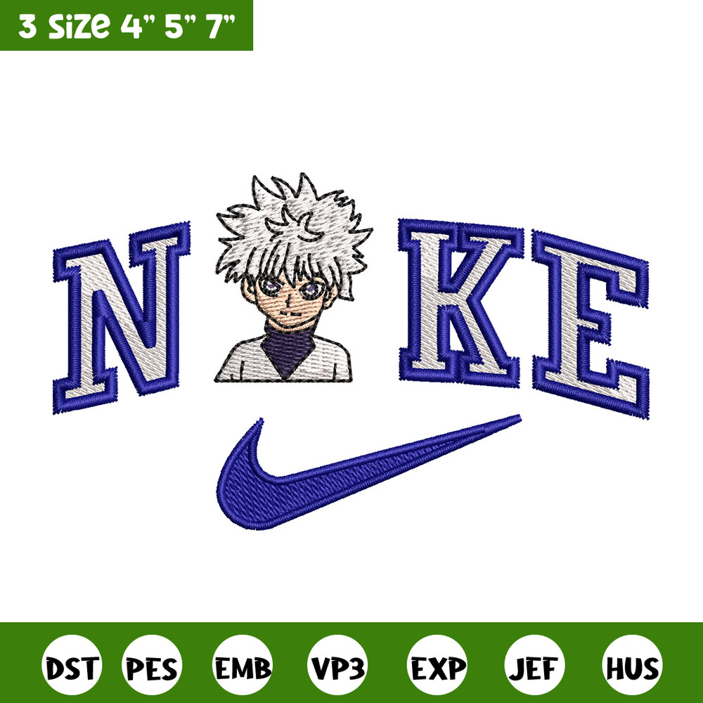 Nike Killua embroidery design, HxH embroidery, Nike design, Embroidery shirt, Embroidery file, Digital download.jpg