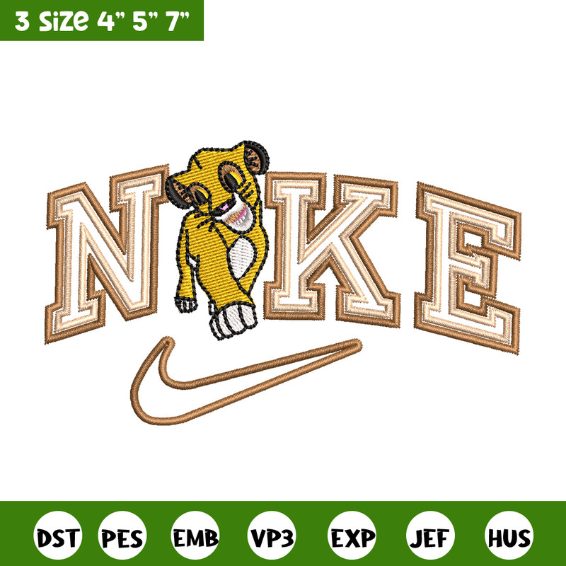 Nike lion child embroidery design, Lion king embroidery,Nike design, Embroidery shirt, Embroidery file, Digital download.jpg