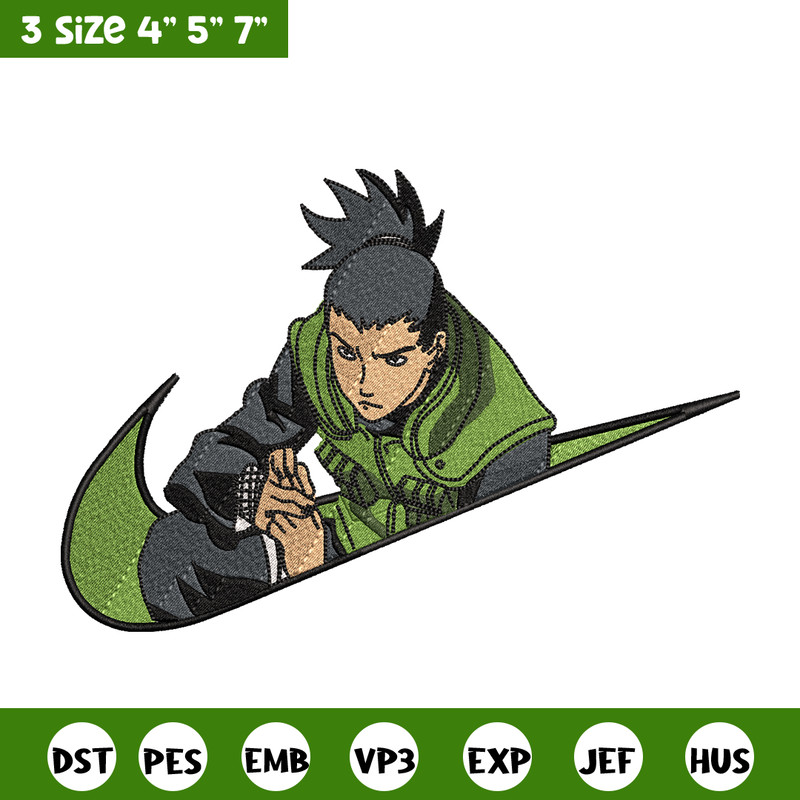 Nike Shikamaru embroidery design, Naruto embroidery, Nike design, anime design, anime shirt, Digital download.jpg