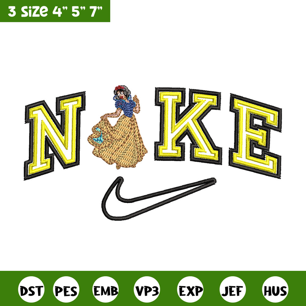 Nike snow white embroidery design, Disney embroidery, Nike design, Embroidery shirt, Embroidery file,Digital download.jpg