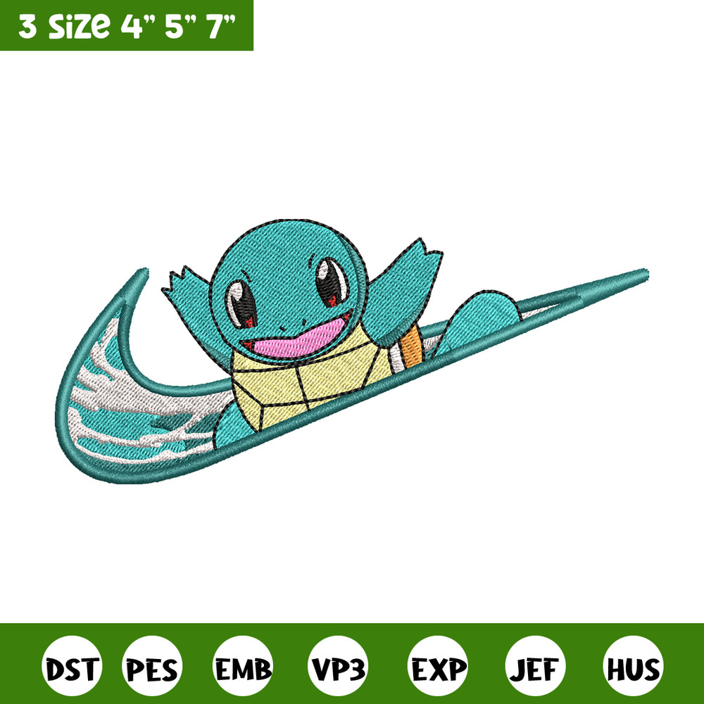 Nike Squirtle embroidery design, Pokemon embroidery, Nike design, anime design, anime shirt, Digital download.jpg