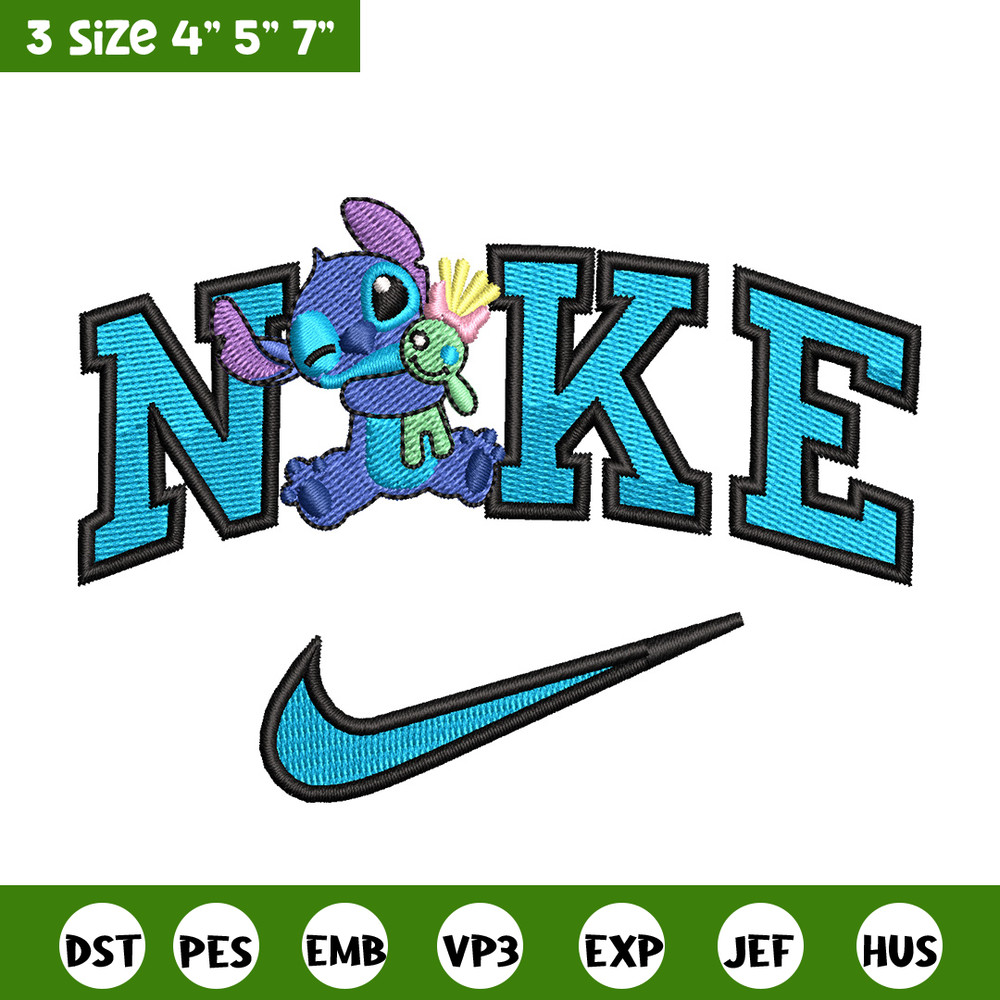 Nike stitch cute embroidery design, Stitch embroidery, Nike design, Embroidery shirt, Embroidery file, Digital download.jpg