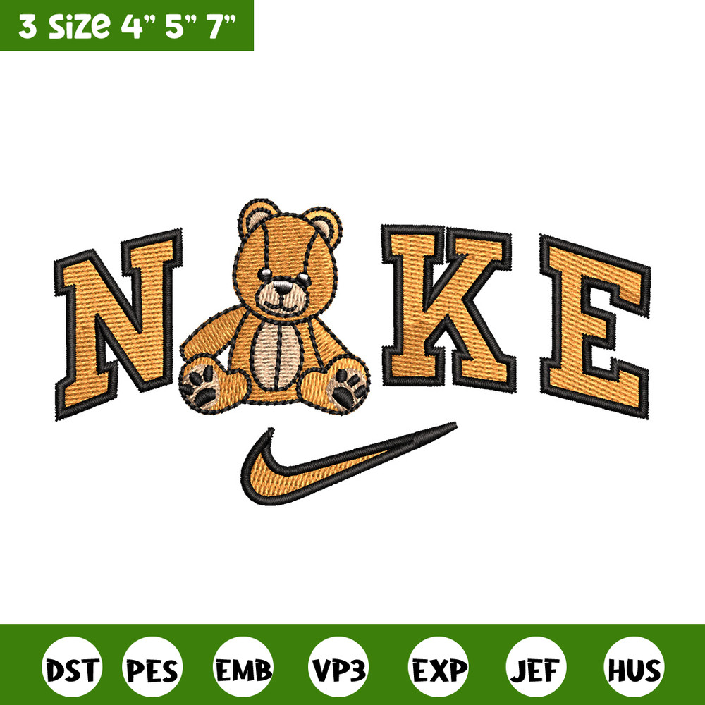 Nike teddy bear embroidery design, Bear embroidery, Nike design,Embroidery file,Embroidery shirt,Digital download.jpg