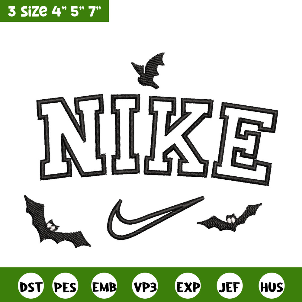 Nike x bat embroidery design, Bat embroidery, Nike design, Embroidery shirt, Embroidery file,Digital download.jpg