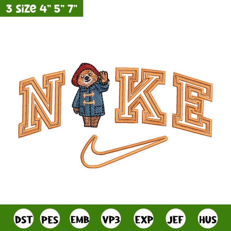 Nike x bear embroidery design, Bear embroidery, Nike design, Embroidery shirt, Embroidery file,Digital download.jpg