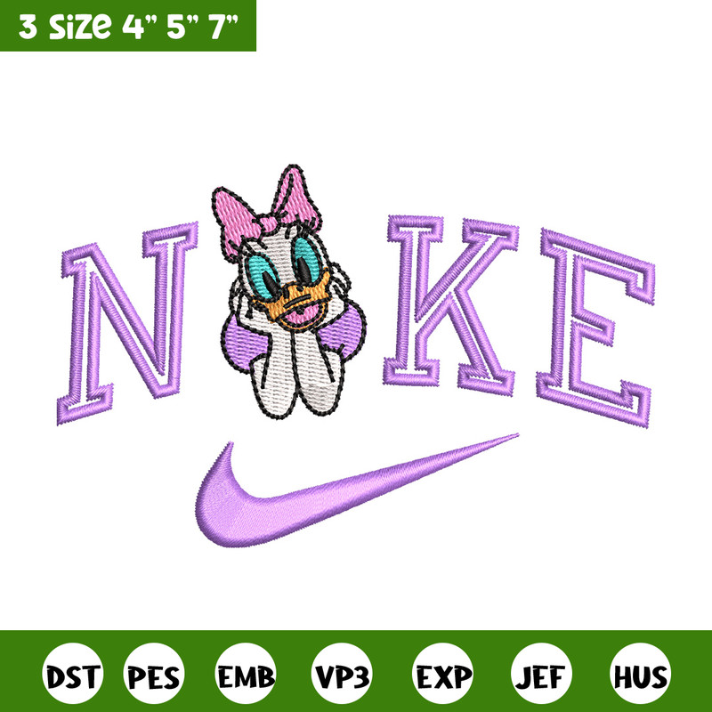 Nike x daisy duck embroidery design, Daisy embroidery, Nike design, Embroidery shirt, Embroidery file, Digital download.jpg