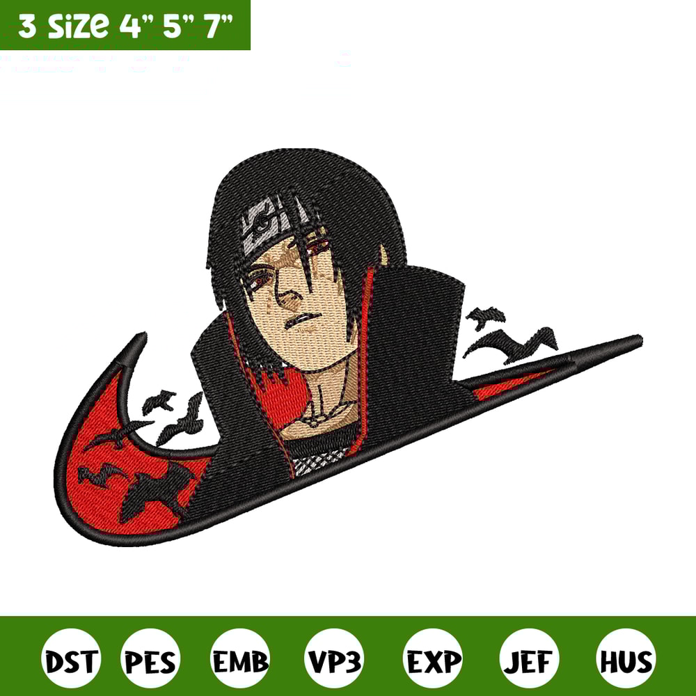 Nike x Itachi V2 embroidery design, Naruto embroidery, Nike design, anime design, anime shirt, Digital download.jpg