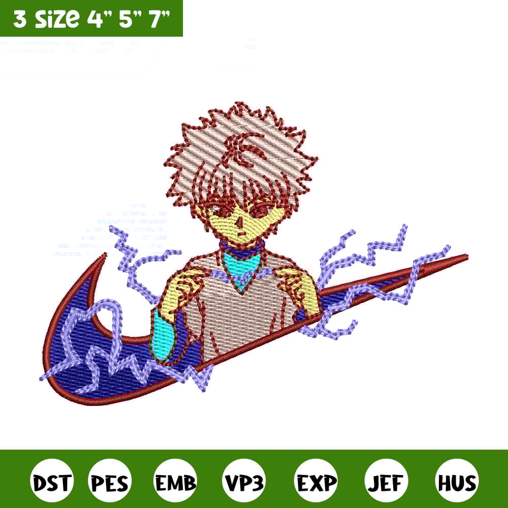 Nike x killua embroidery design, Hxh embroidery, Nike design, Embroidery shirt, Embroidery file, Digital download.jpg