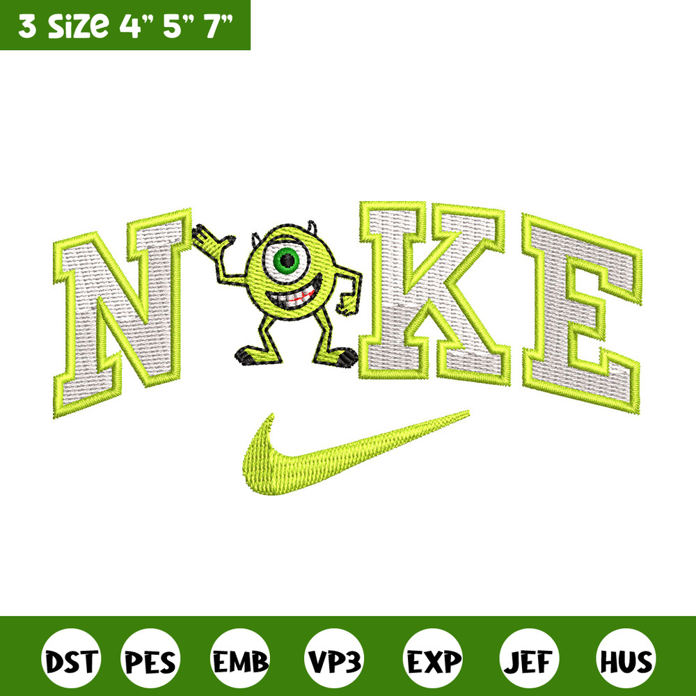 Nike x mike embroidery design, Disney embroidery, Nike design, Embroidery shirt, Embroidery file, Digital download.jpg