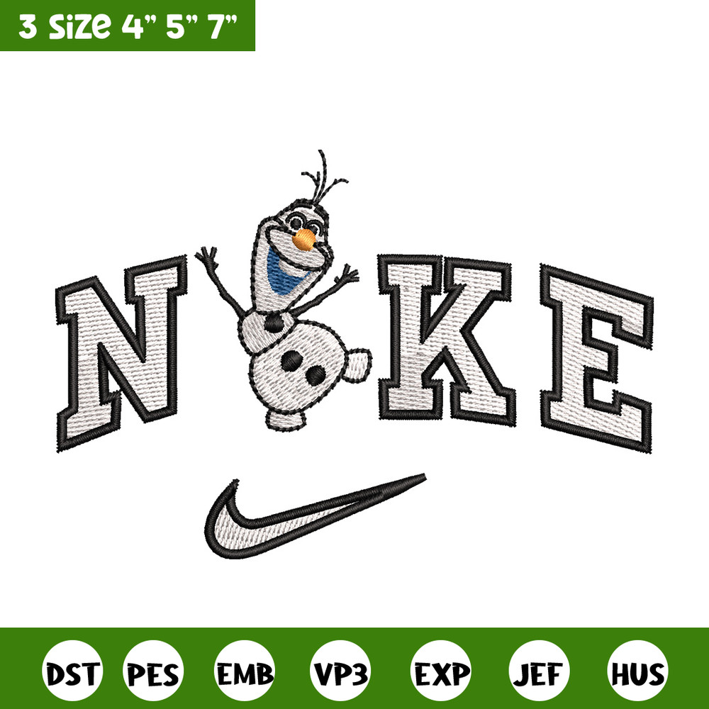 Nike x olaf embroidery design, Disney embroidery, Nike design, Embroidery shirt, Embroidery file, Digital download.jpg