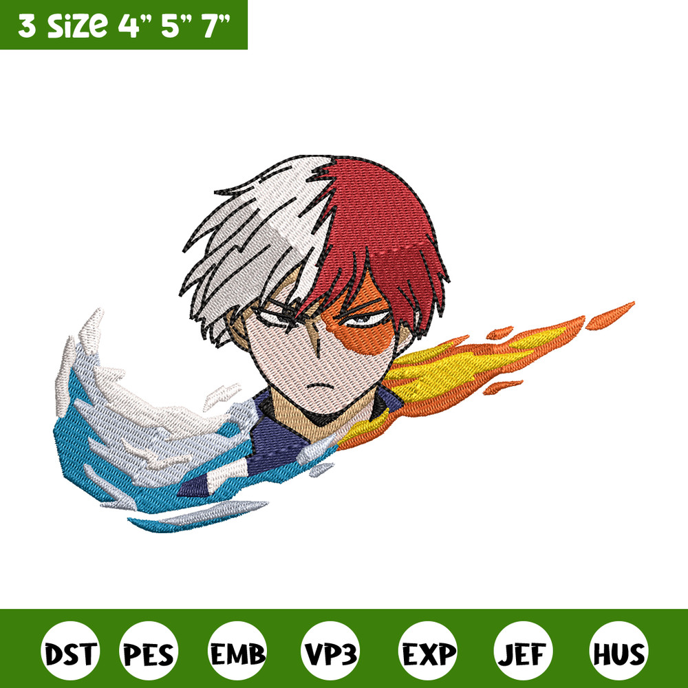 Nike x Todoroki embroidery design, My hero academia embroidery, Nike design, anime design, anime shirt, Digital download.jpg