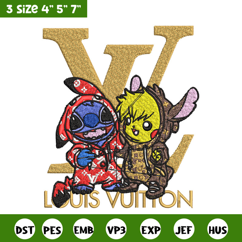 Pikachu x stitch lv Embroidery Design, LV Embroidery, Embroidery File, Logo shirt, Sport Embroidery, Digital download.jpg