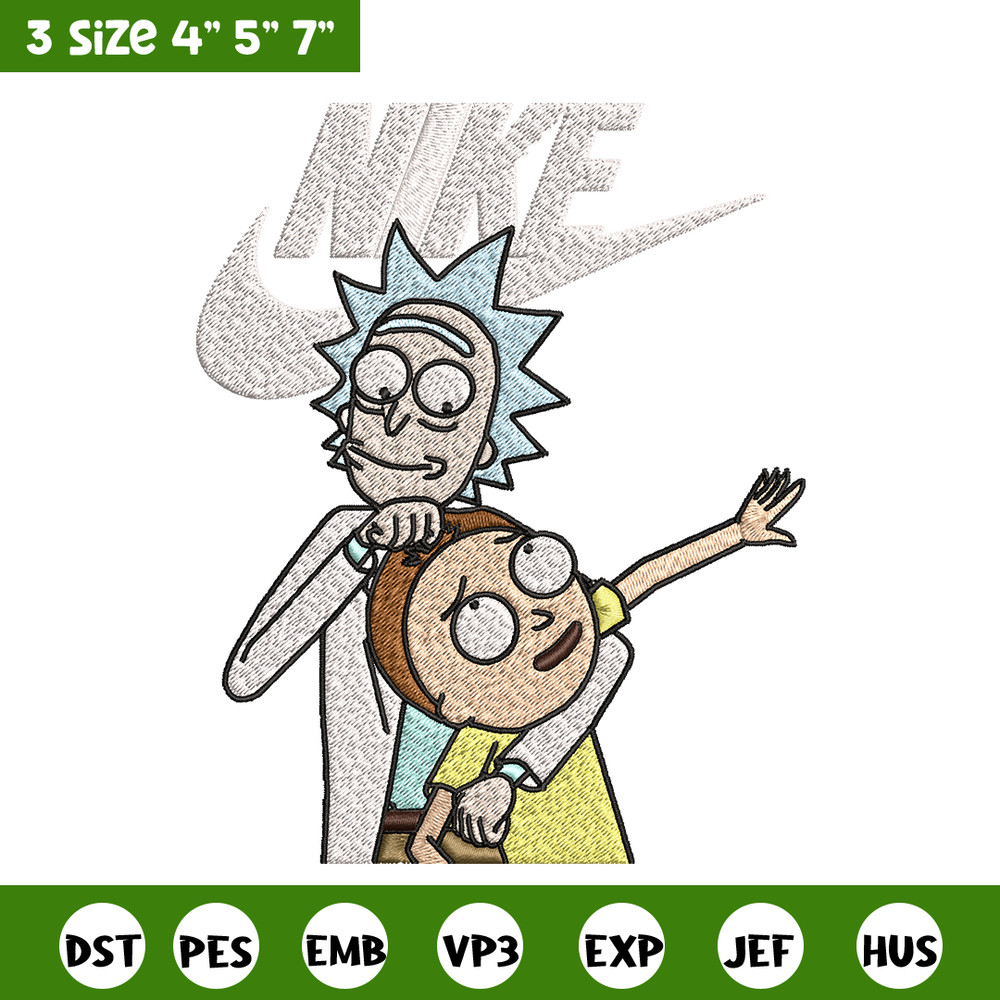 Rick and Morty Just Rick It Embroidery design, Cartoon Embroidery, Logo Nike design, Embroidery file, Instant download..jpg