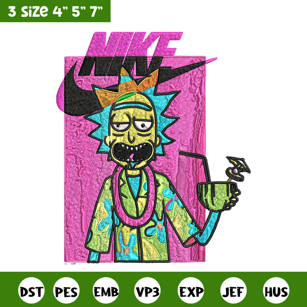 Rick and Morty x Just Rick It Embroidery design, Cartoon Embroidery, Nike design, Embroidery file, Instant download..jpg