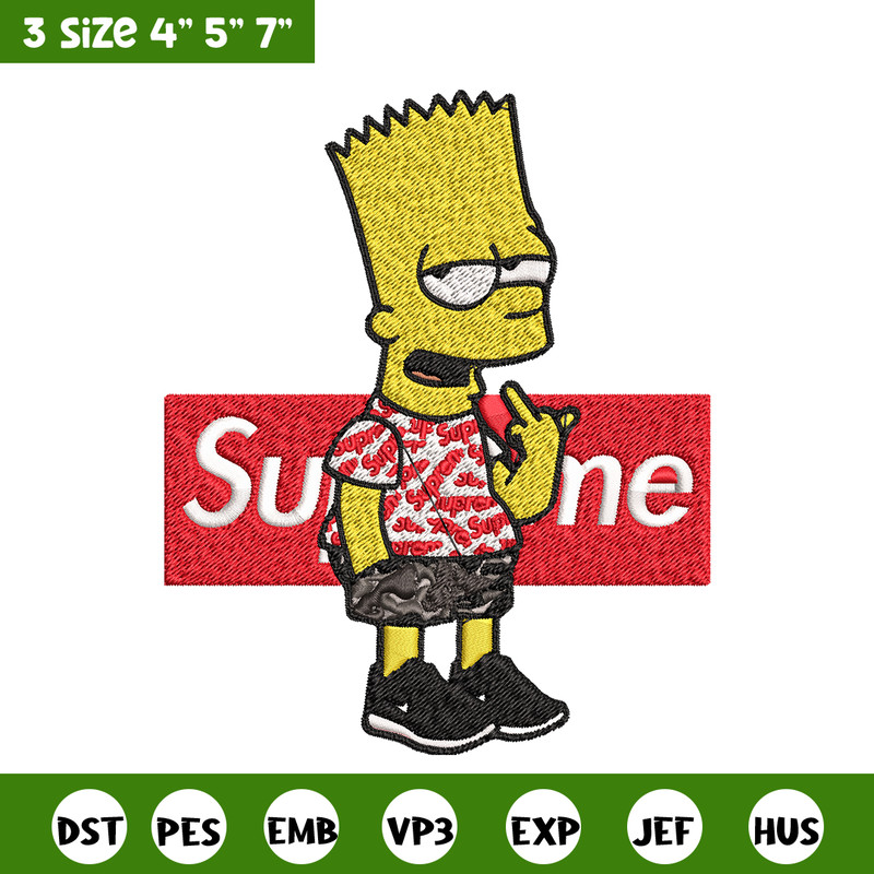 Simpson Supreme Embroidery design, Simpson Embroidery, cartoon design, Embroidery File, cartoon shirt, Instant download..jpg