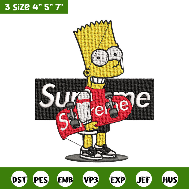 Simpson Supreme Embroidery design, Simpson Embroidery, cartoon design, Embroidery File, logo shirt, Digital download..jpg