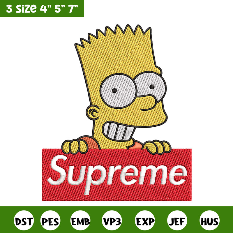 Simpson Supreme Embroidery design, Simpson Embroidery, cartoon design, Embroidery File, logo shirt, Instant download..jpg