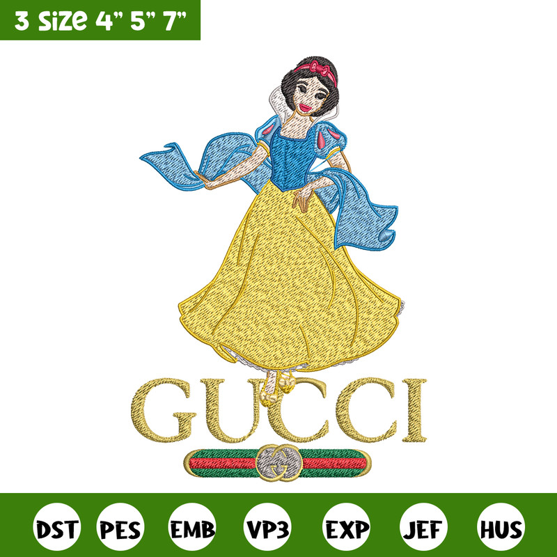 Snow White Gucci Embroidery design, Snow White cartoon Embroidery, cartoon design, Embroidery File, Instant download..jpg