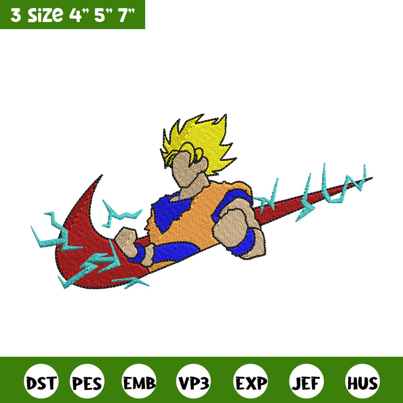 Songoku nike embroidery design, Dragon ball embroidery, Nike design, anime design, anime shirt, Digital download.jpg